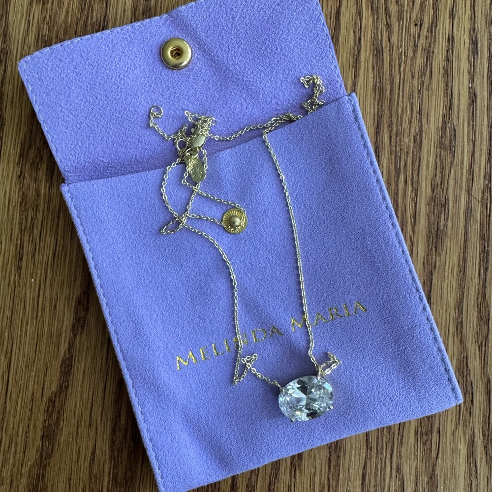 Melinda Maria Gold Hello Gorgeous! Necklace with oval Diamondette